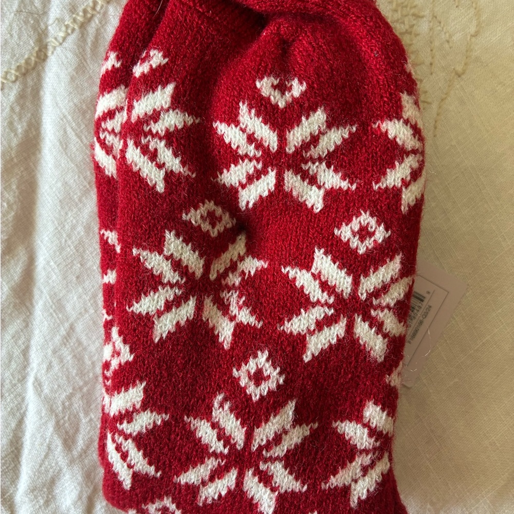 Auden Red and White Snowflake Crew Socks